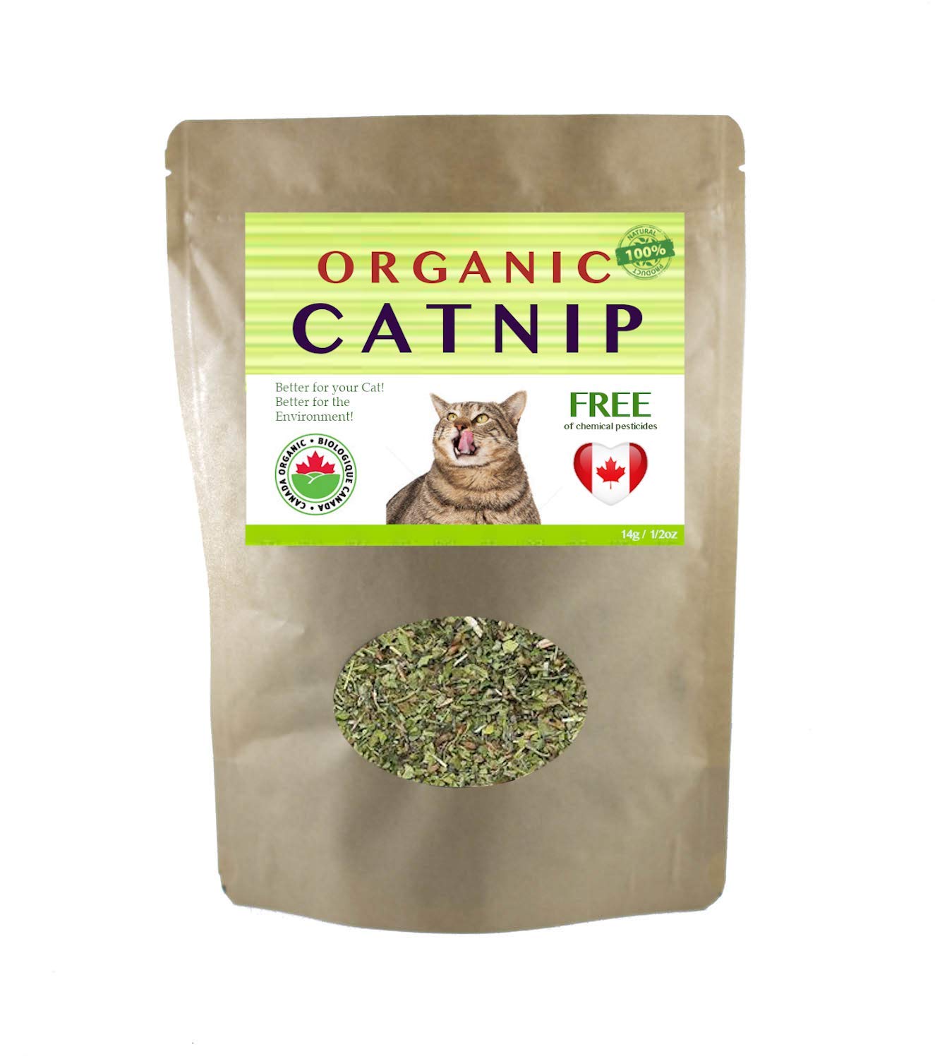 Catnip Organic Premium Blend | Fresh and Dried, Safe for Cats | Natural Cat Treat Better for The Environment Better for Your Cat | Buddy Bits Made in Canada (Medium Size Bag)